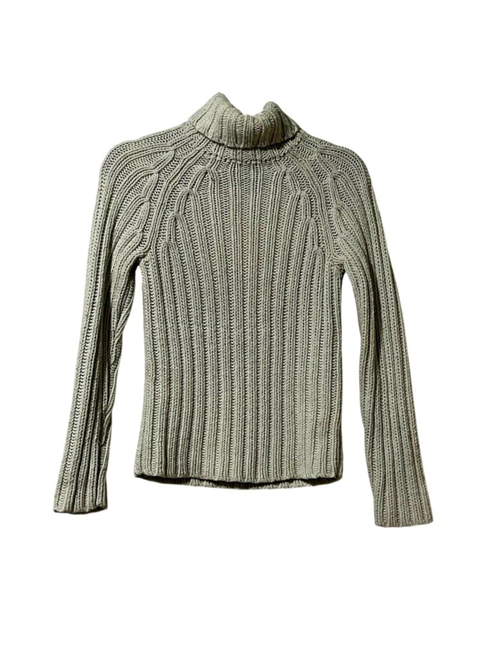 Express Womens Ribbed Turtleneck Sweater Size Small Cream Wool Blend Knit